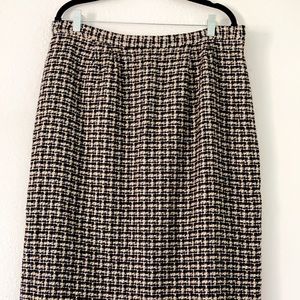 Kasper Company Yellow Tweed Style Pencil Skirt